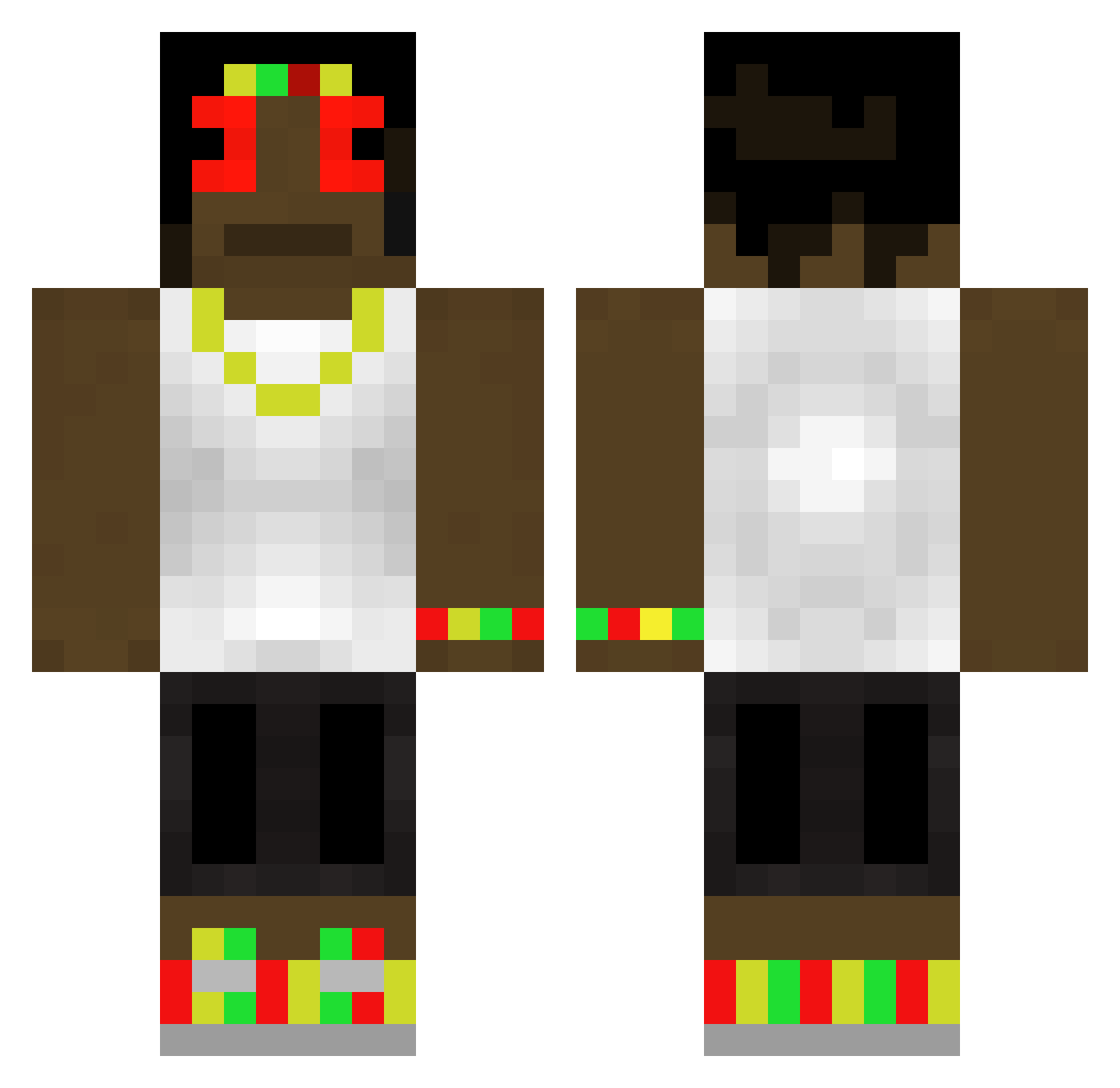 Ziomekbezfujary Minecraft skin, front and back view