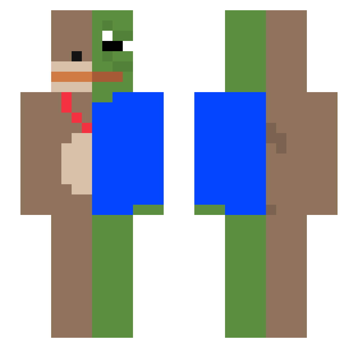 NotJackk Minecraft skin, front and back view