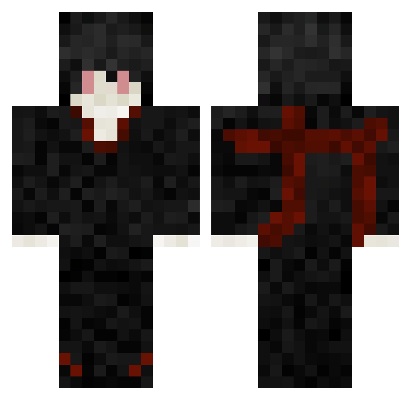 Verdanity Minecraft skin, front and back view