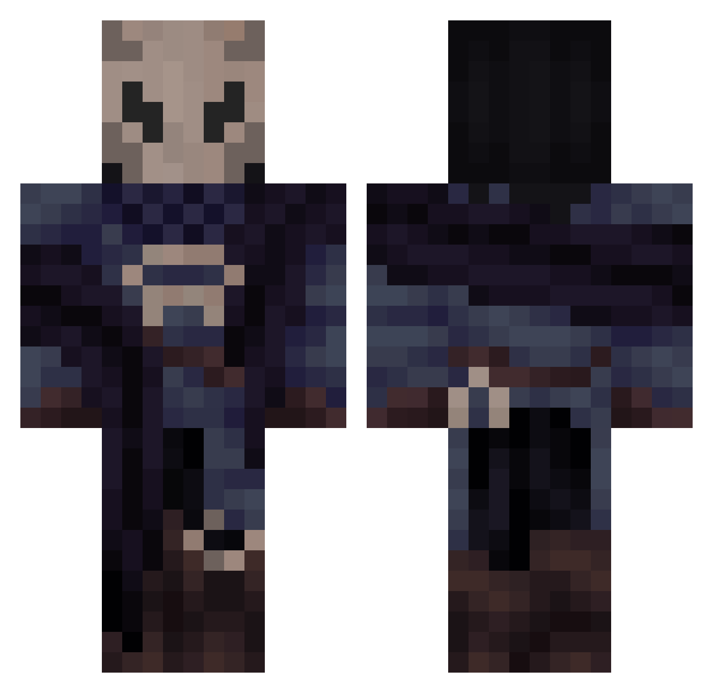 cvvpid Minecraft skin, front and back view