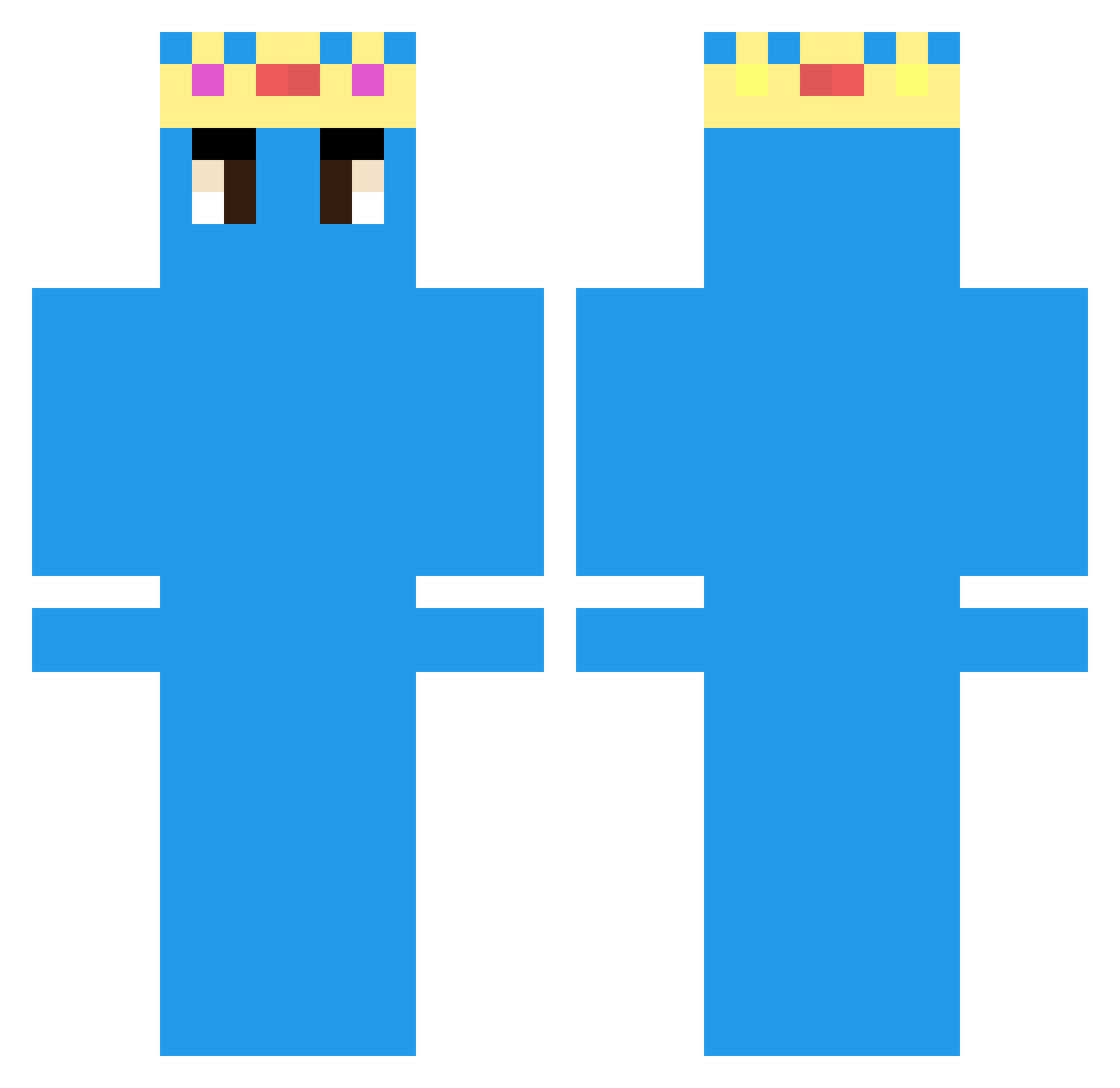 Radin Minecraft skin, front and back view