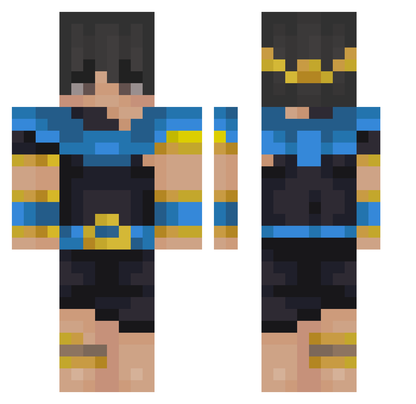 UnexpectedEffect Minecraft skin, front and back view
