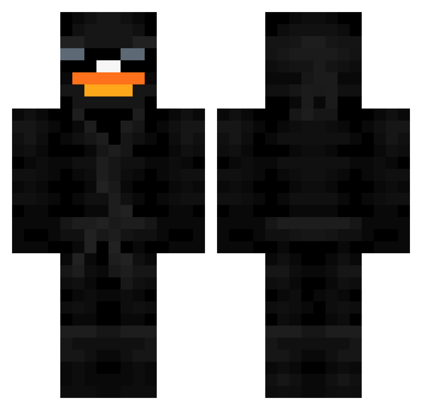 ItsNotDarv Minecraft skin, front and back view
