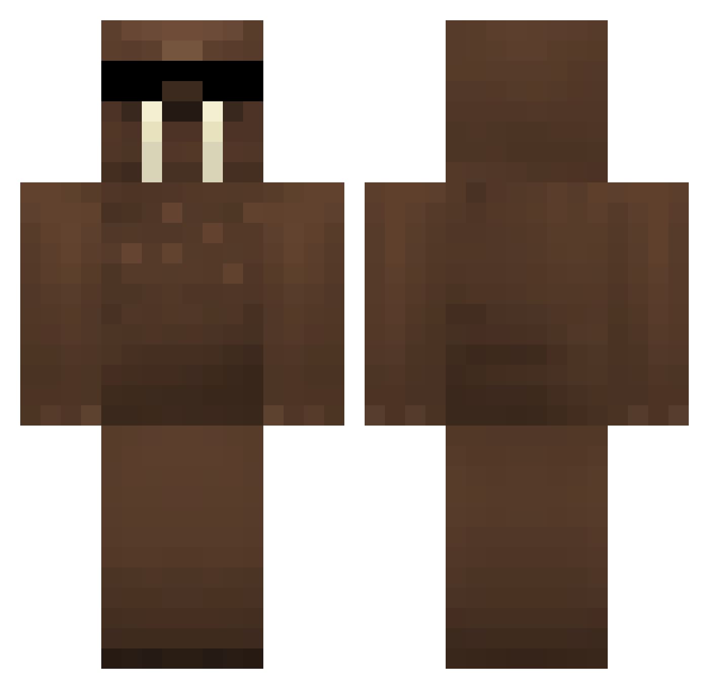 Clepper_nubzat Minecraft skin, front and back view