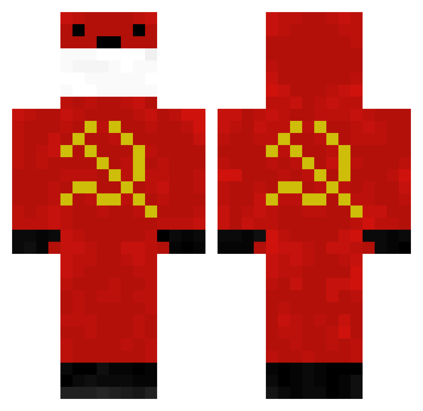 MEHTOC Minecraft skin, front and back view
