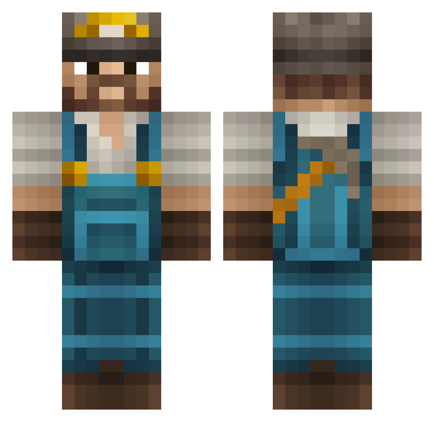 Sus_energy Minecraft skin, front and back view