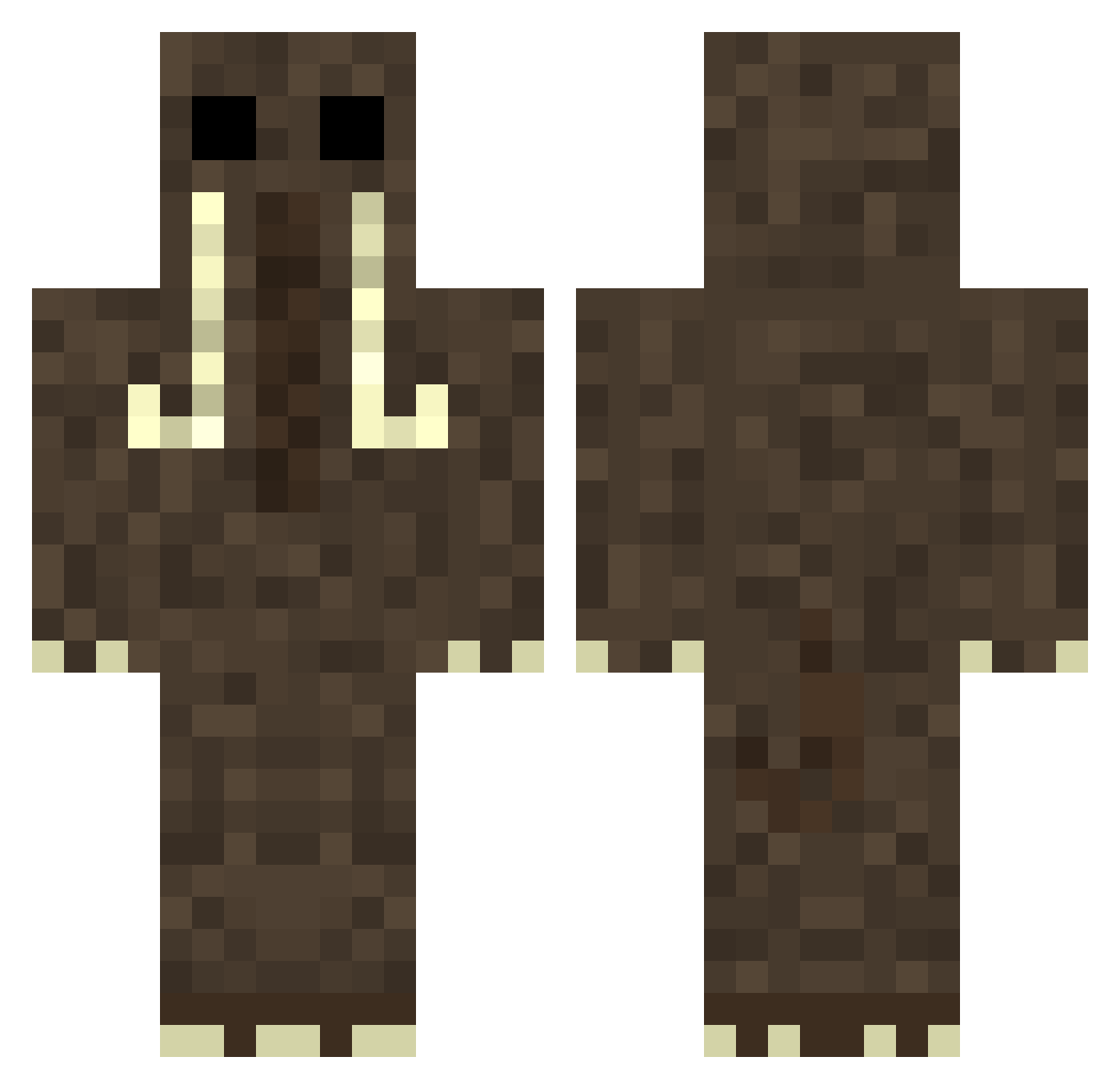 duckvoicess Minecraft skin, front and back view
