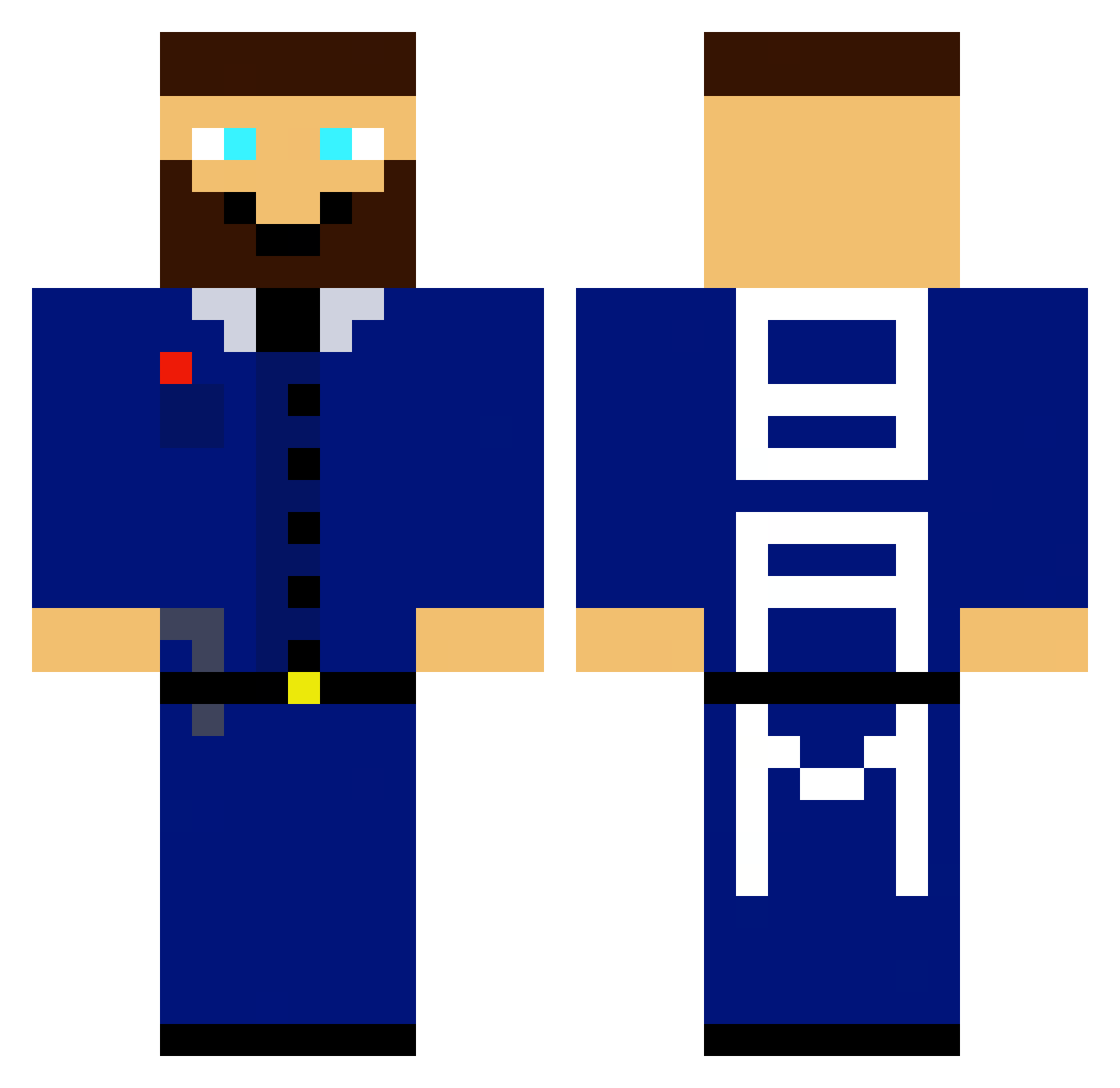 hasbulla69300 Minecraft skin, front and back view