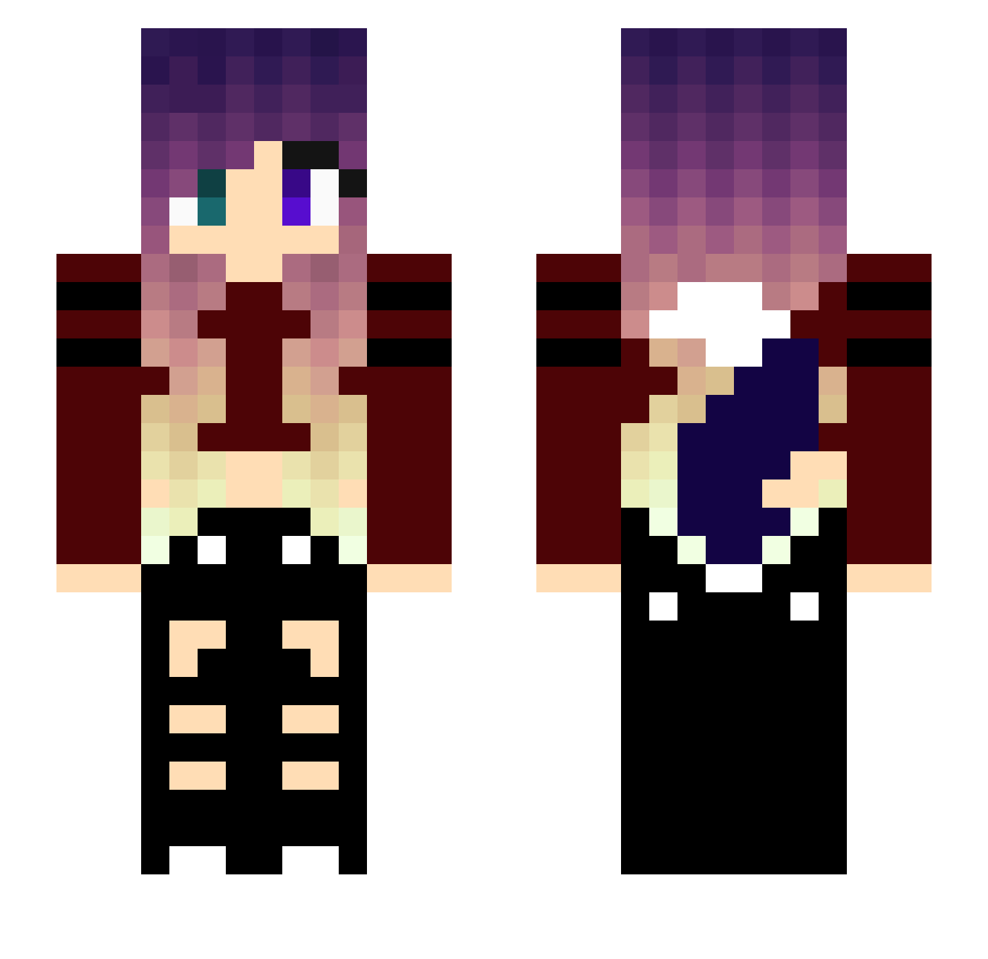 Disharmonise Minecraft skin, front and back view