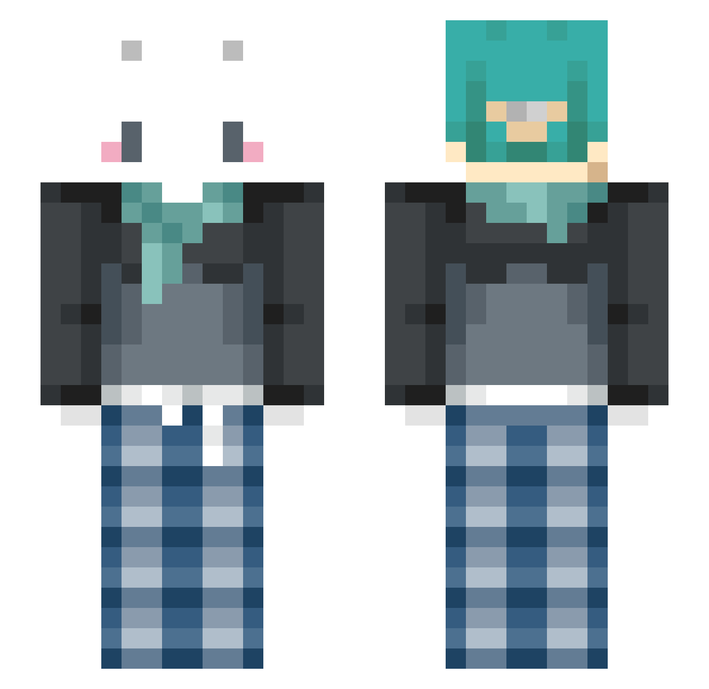 Laphys_ Minecraft skin, front and back view
