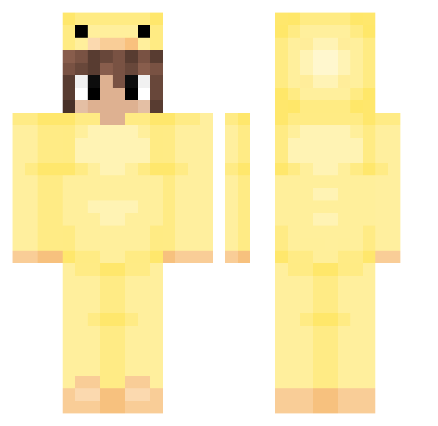 yvette Minecraft skin, front and back view
