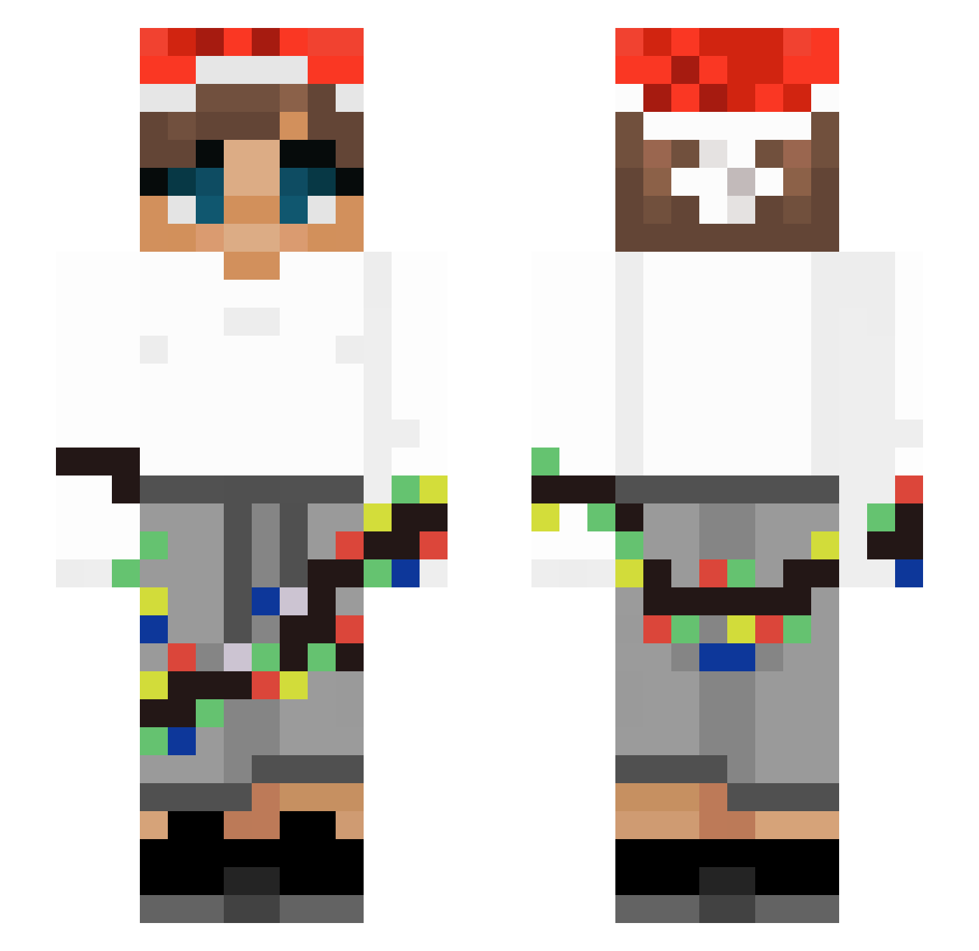 Facebutt2000 Minecraft skin, front and back view