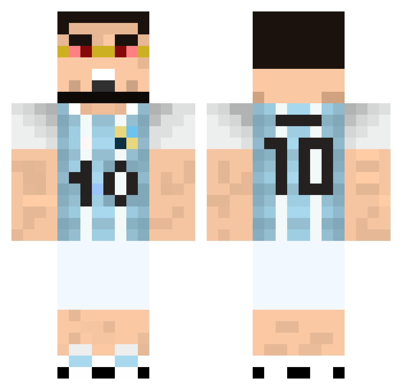 NUELITO Minecraft skin, front and back view