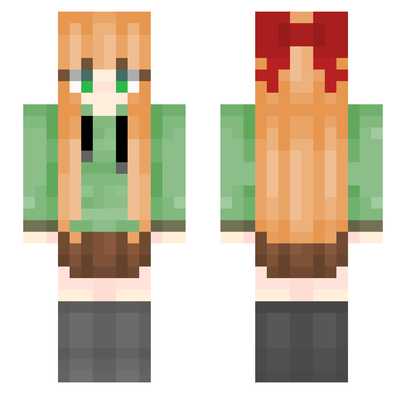AdamLiu128 Minecraft skin, front and back view