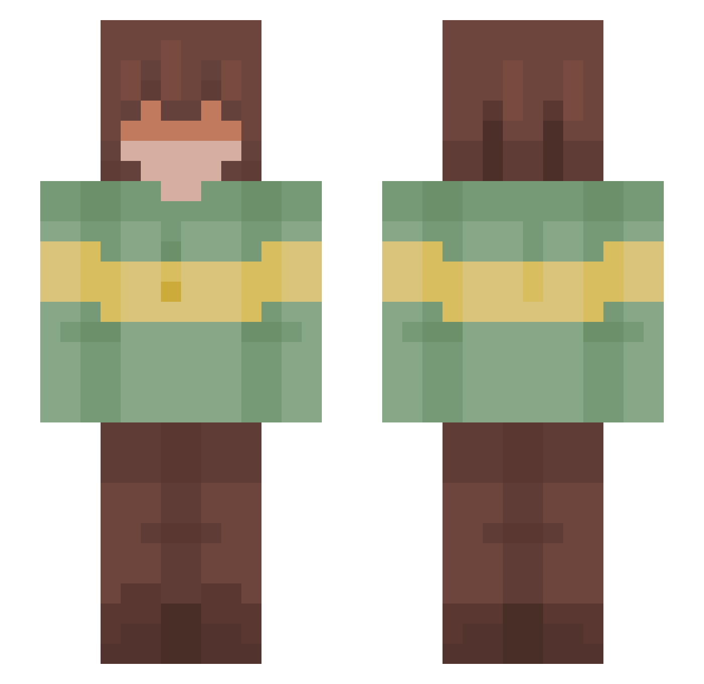 MU5TY555 Minecraft skin, front and back view