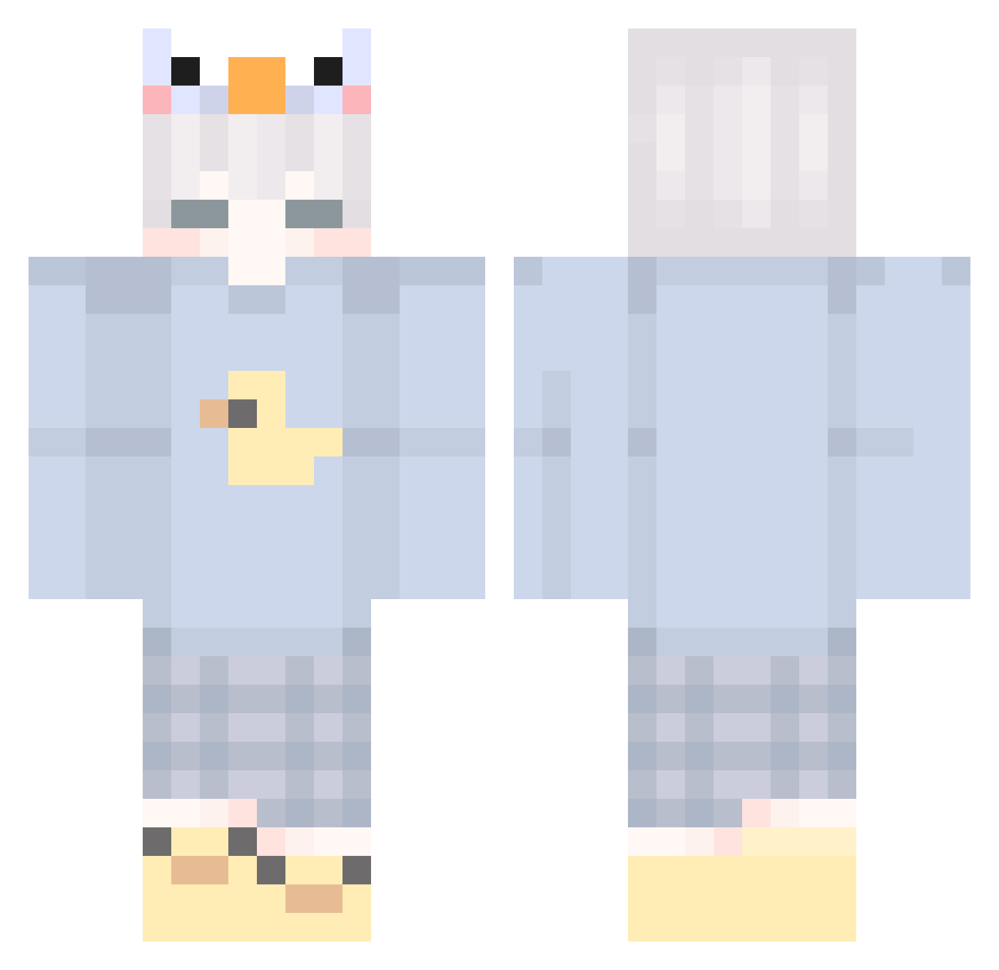 uwuMichas Minecraft skin, front and back view