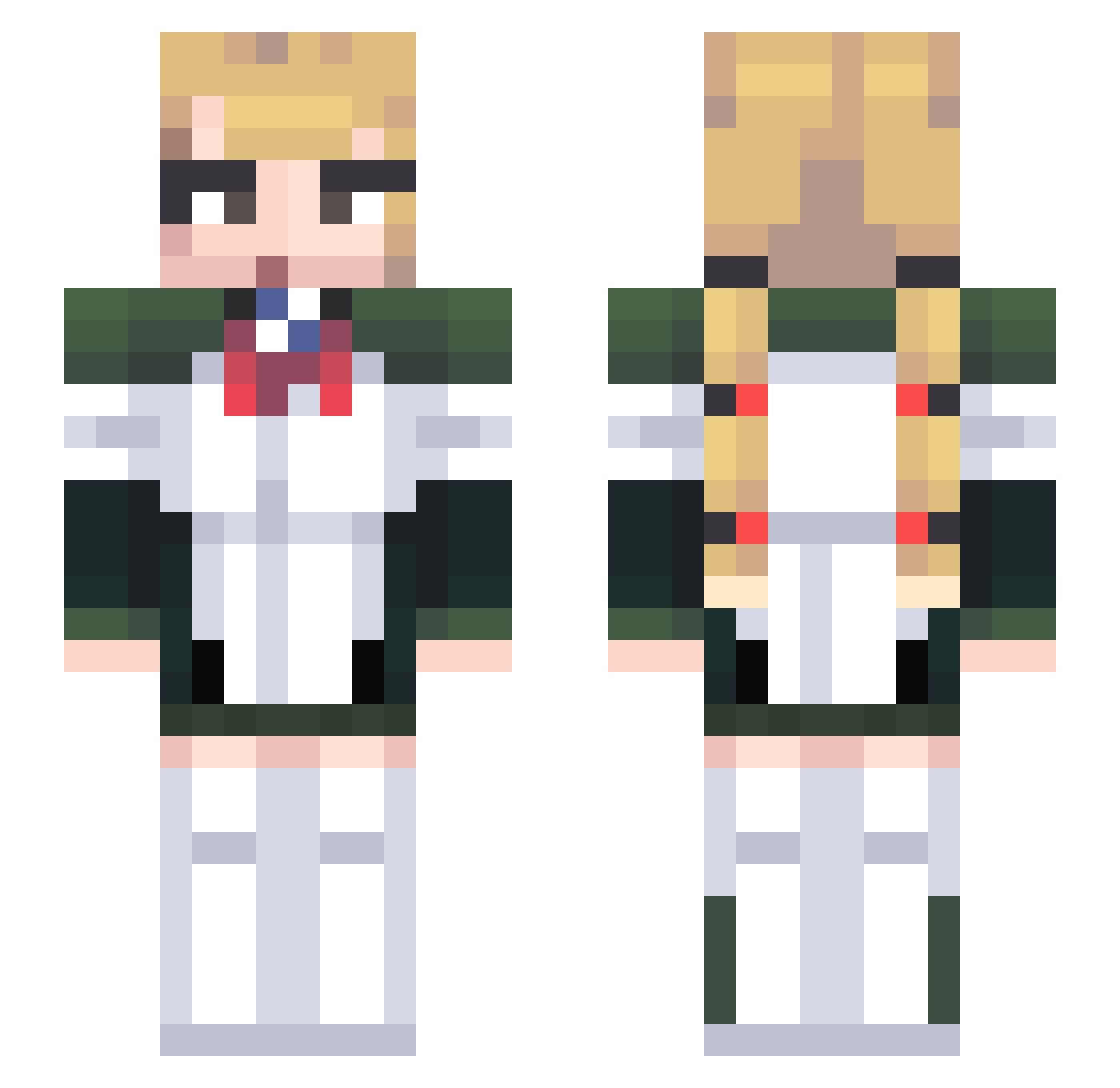 SiWhoU Minecraft skin, front and back view