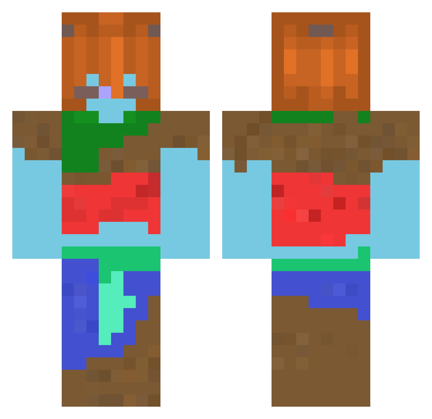 FridaFVC Minecraft skin, front and back view