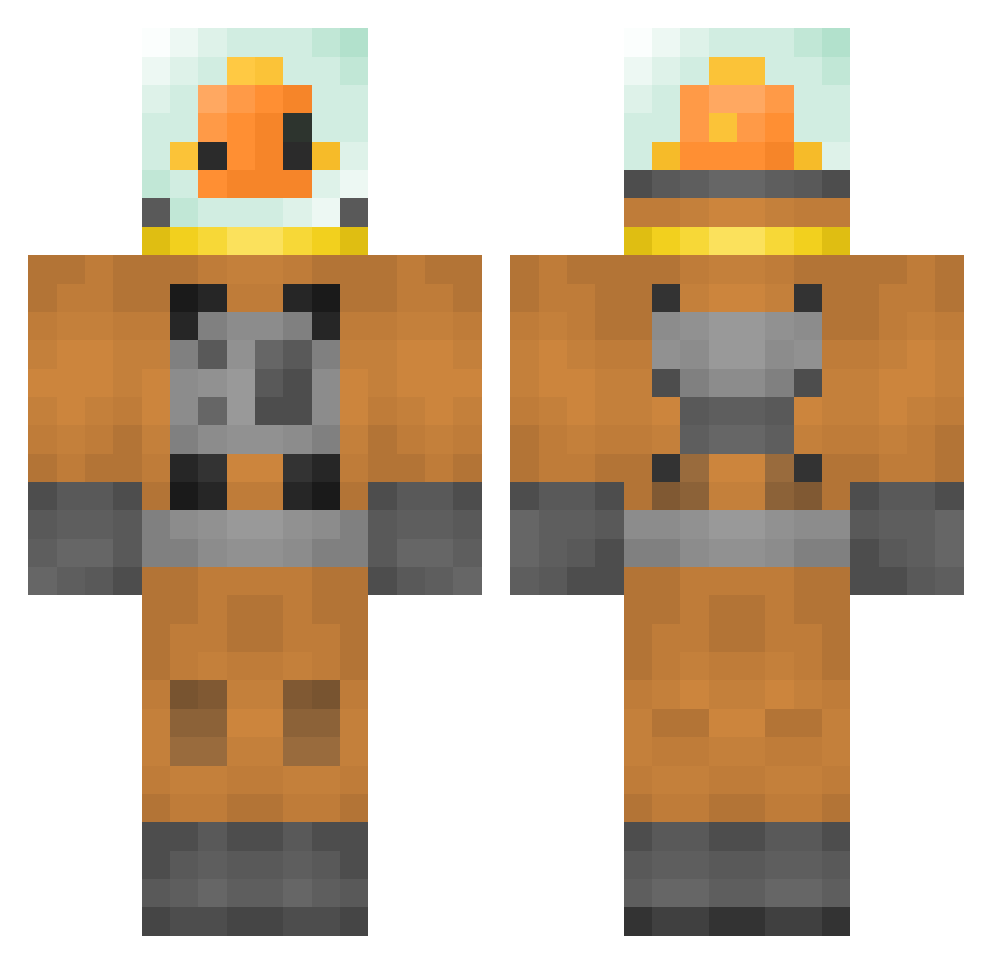IamKoi Minecraft skin, front and back view