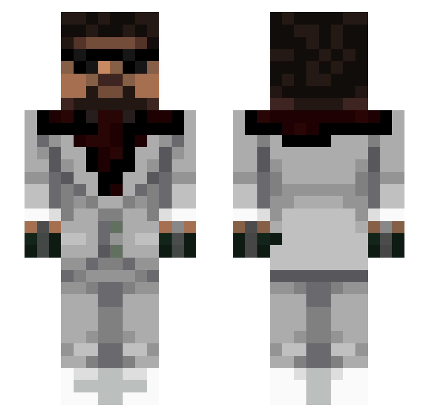 Sabology Minecraft skin, front and back view