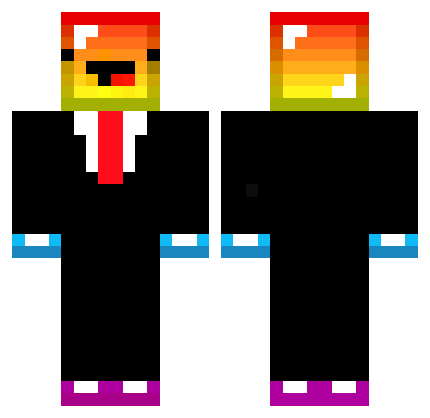 kelore Minecraft skin, front and back view