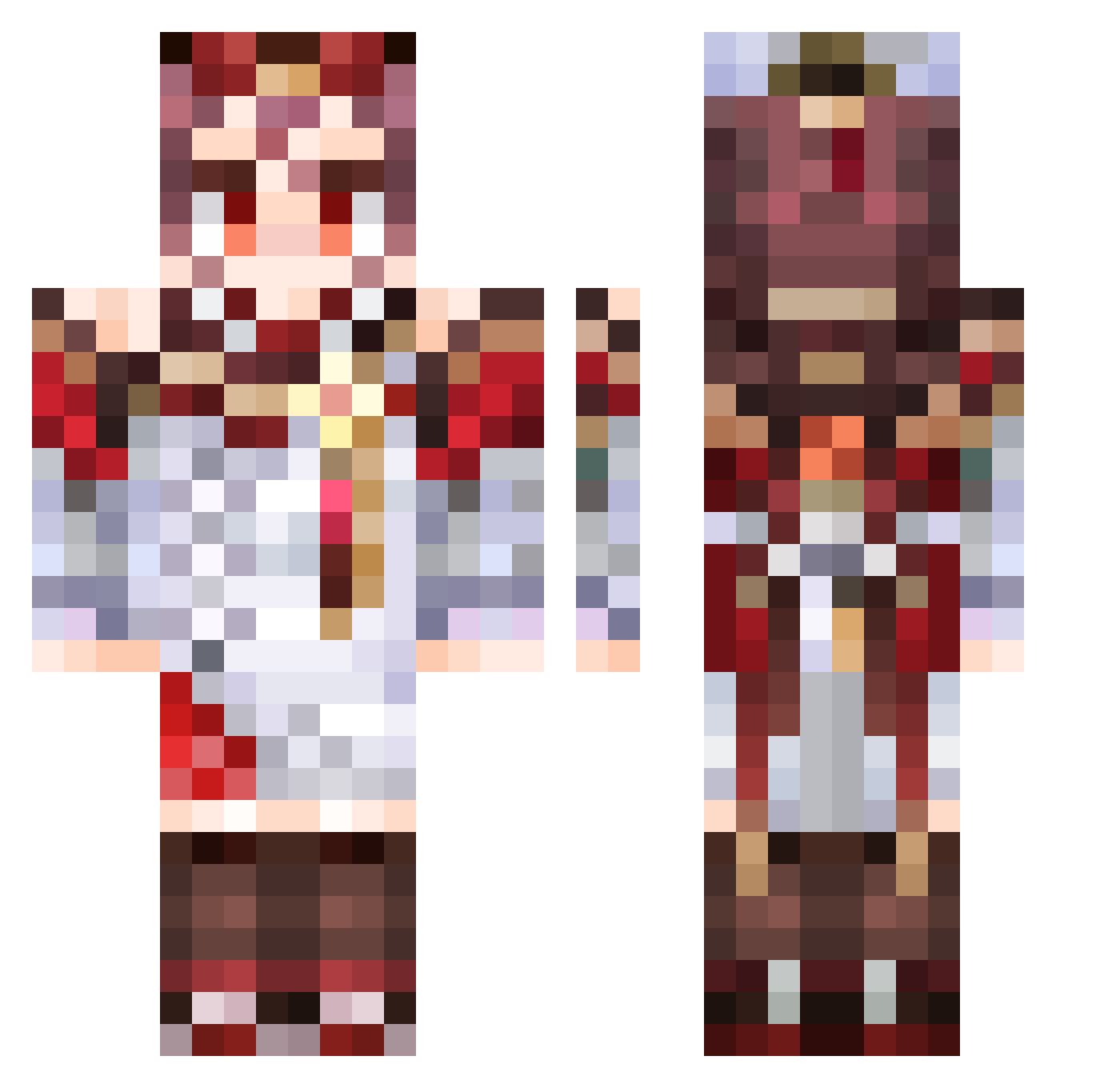 HanaDana Minecraft skin, front and back view