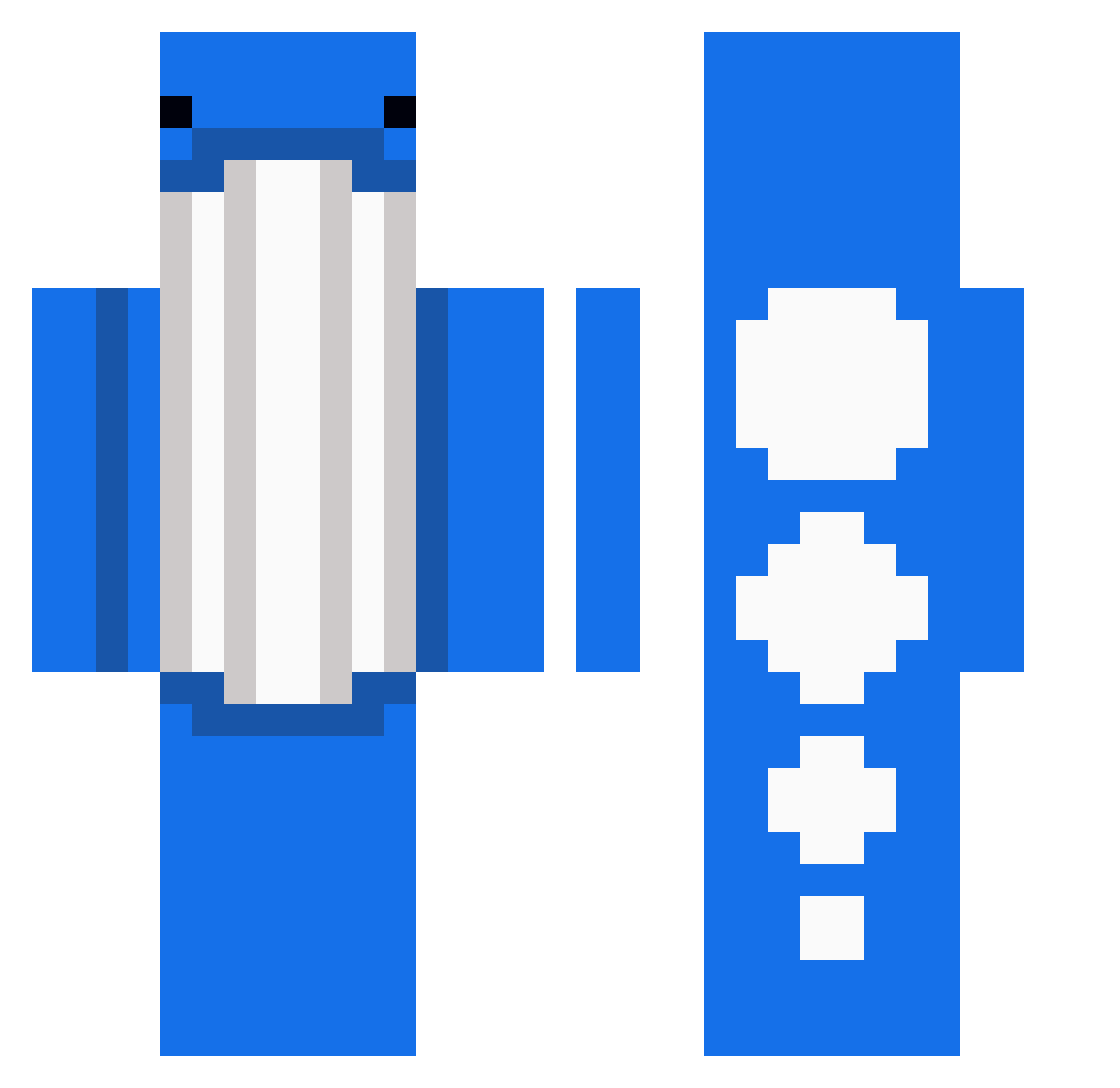 Saboodles Minecraft skin, front and back view