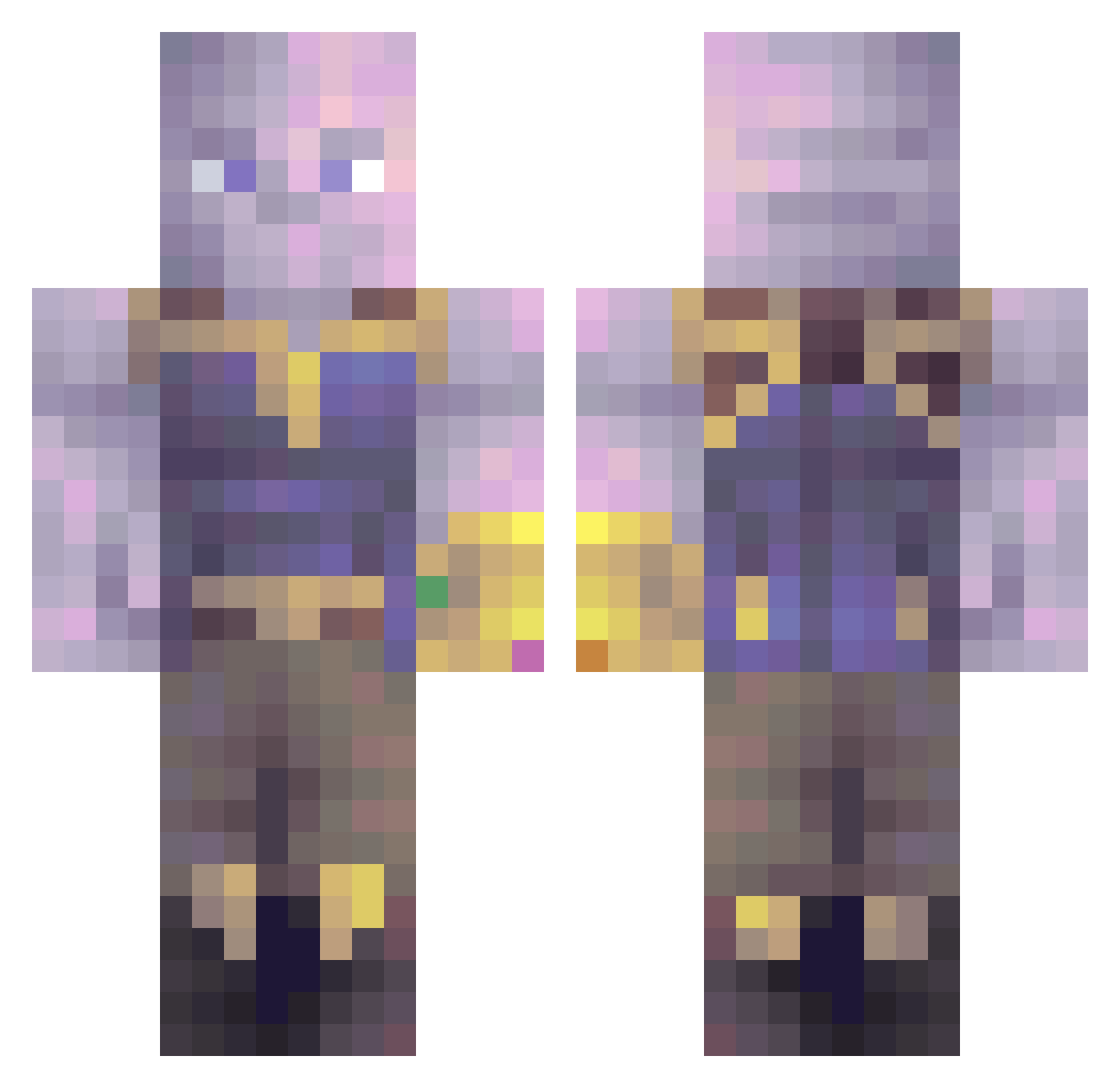 bigbigbrody Minecraft skin, front and back view