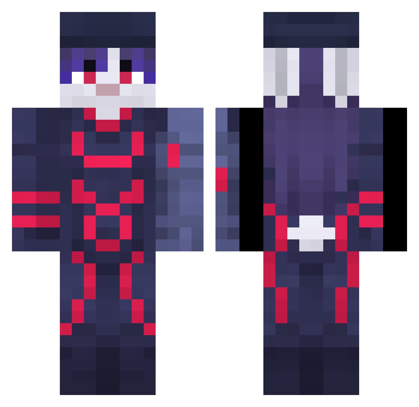 MyNecronomicon Minecraft skin, front and back view