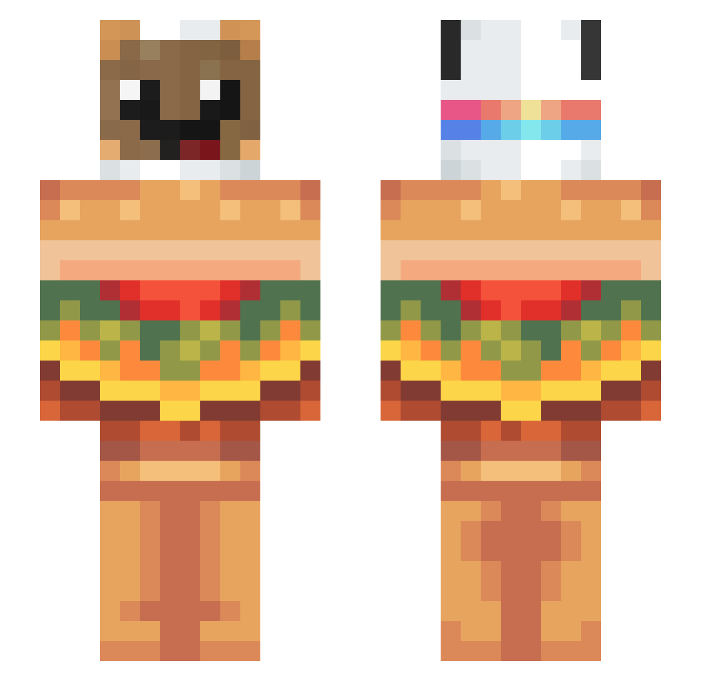 Manaleau Minecraft skin, front and back view