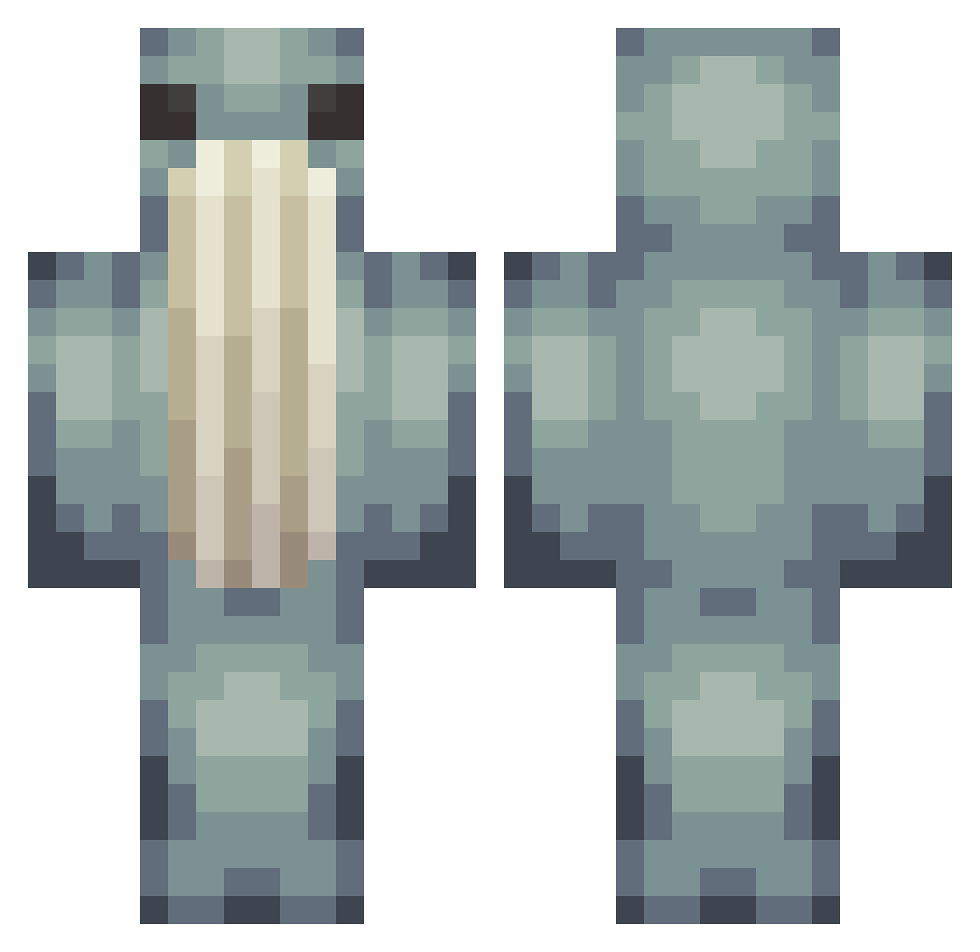 CreamyOrca Minecraft skin, front and back view