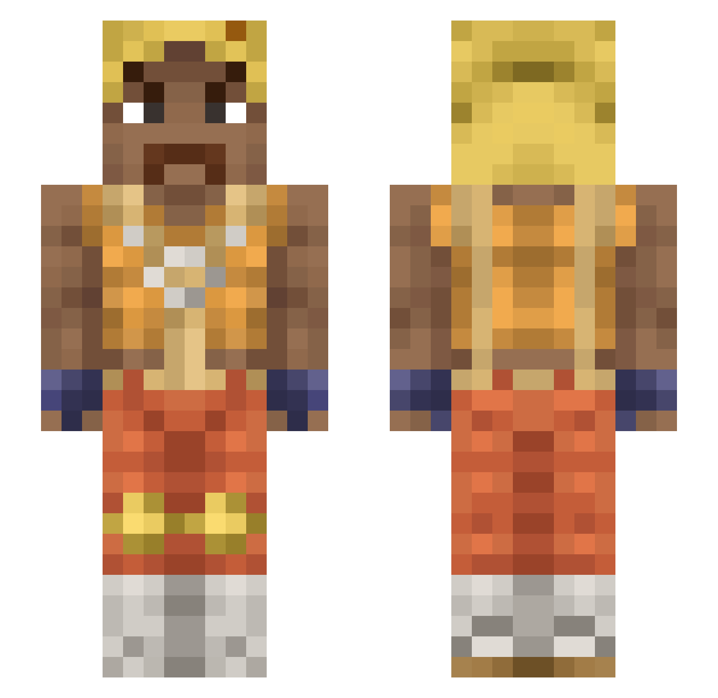 Pawleiz Minecraft skin, front and back view