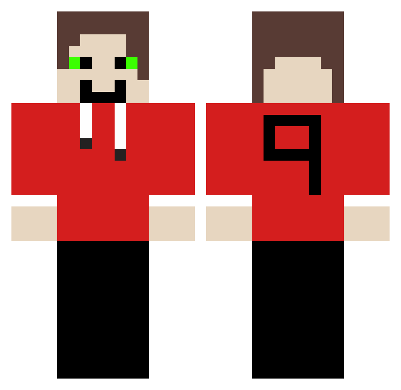 9bug Minecraft skin, front and back view