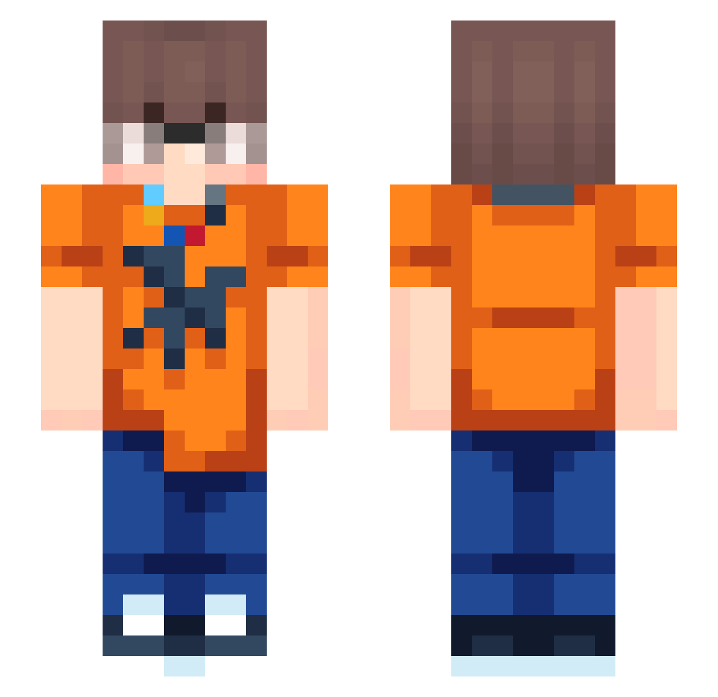 oksano Minecraft skin, front and back view