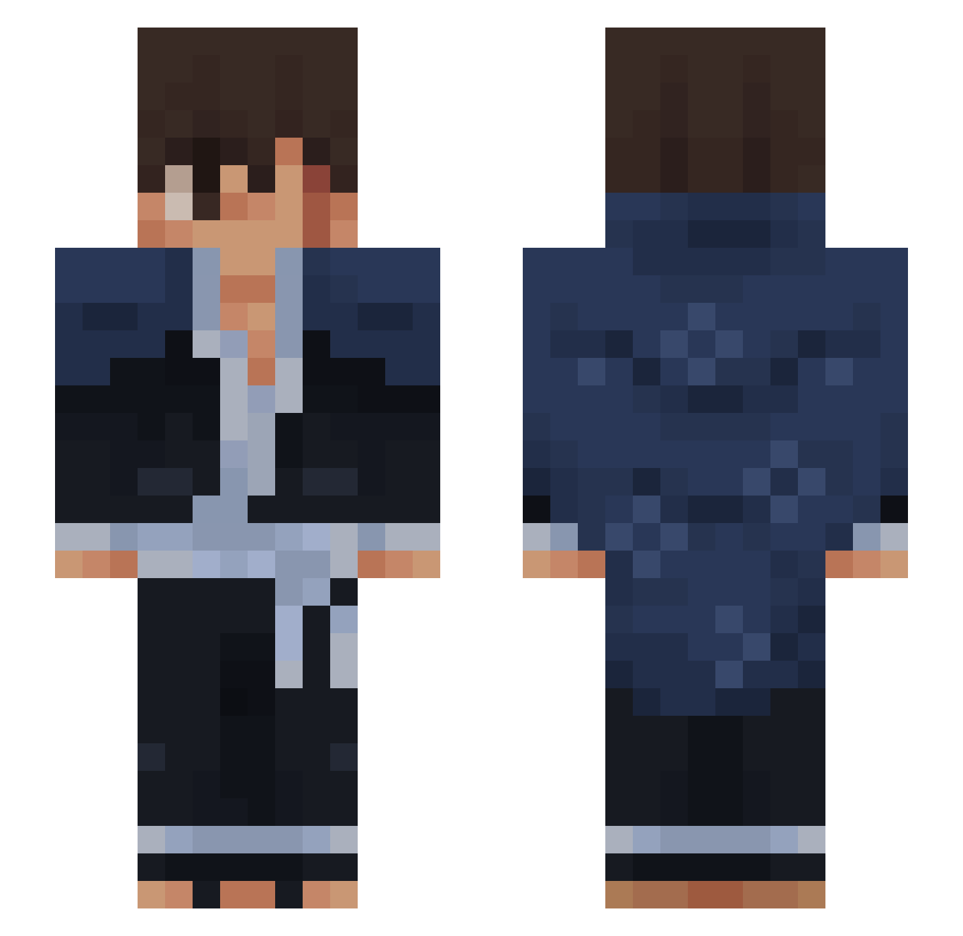 4chita Minecraft skin, front and back view