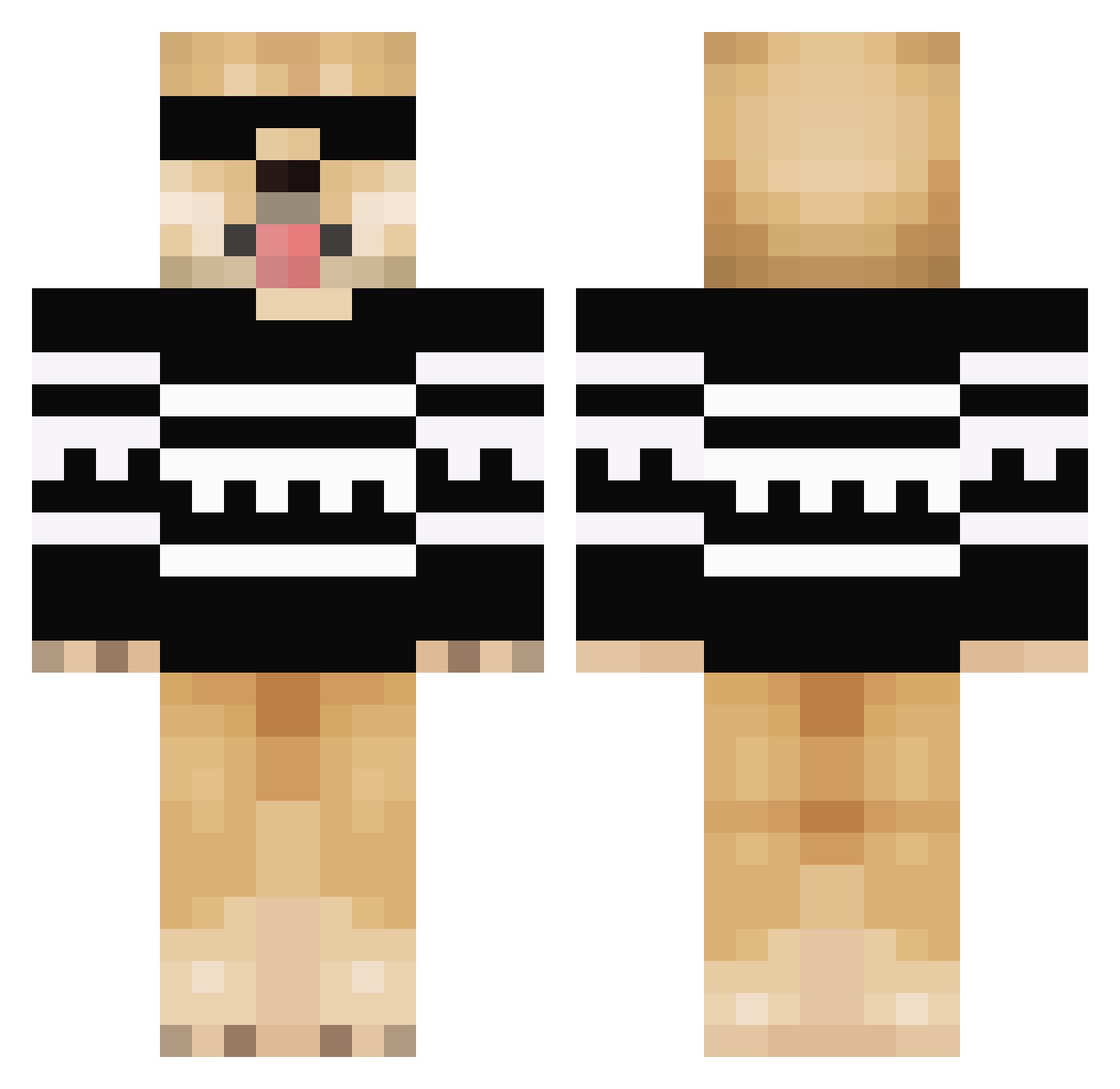 Zatroz Minecraft skin, front and back view