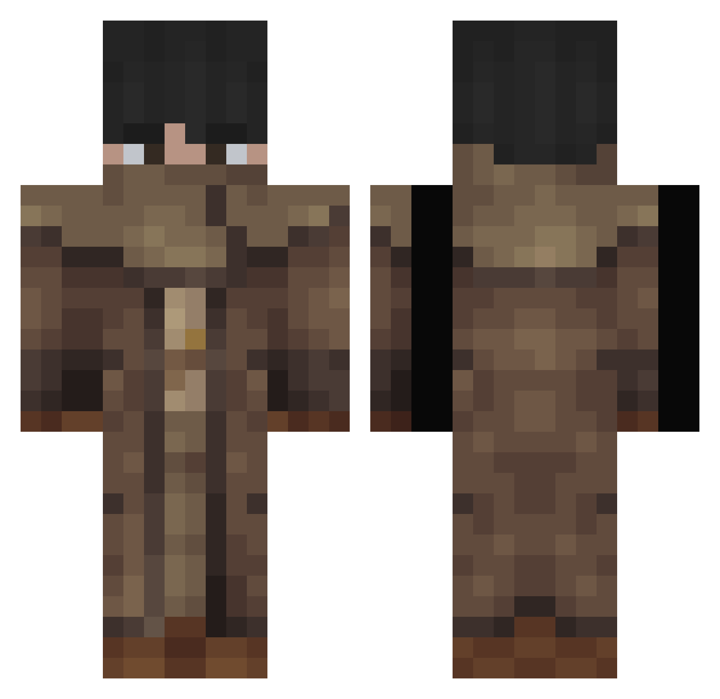 BrzBld Minecraft skin, front and back view