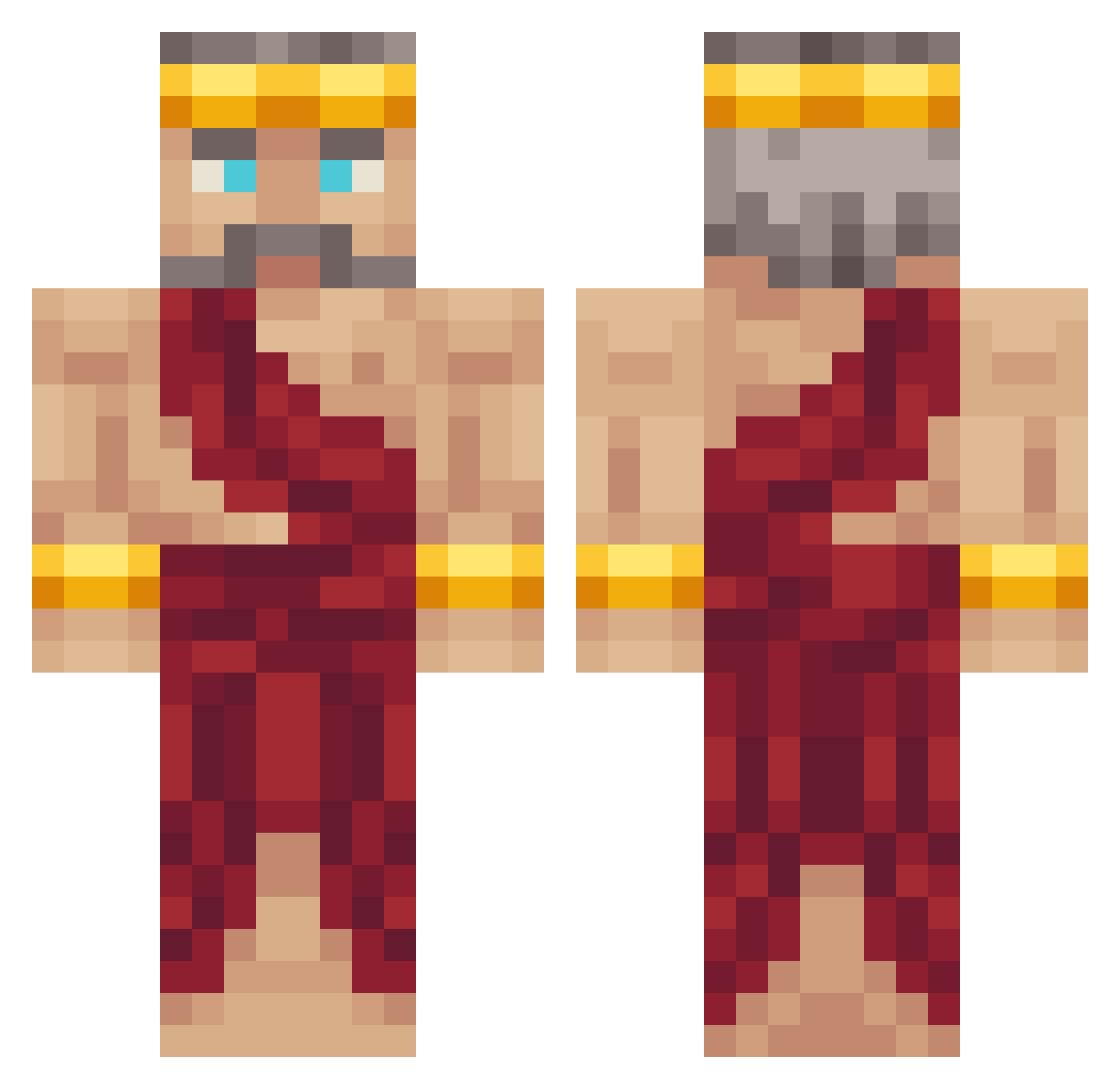 vini2003 Minecraft skin, front and back view