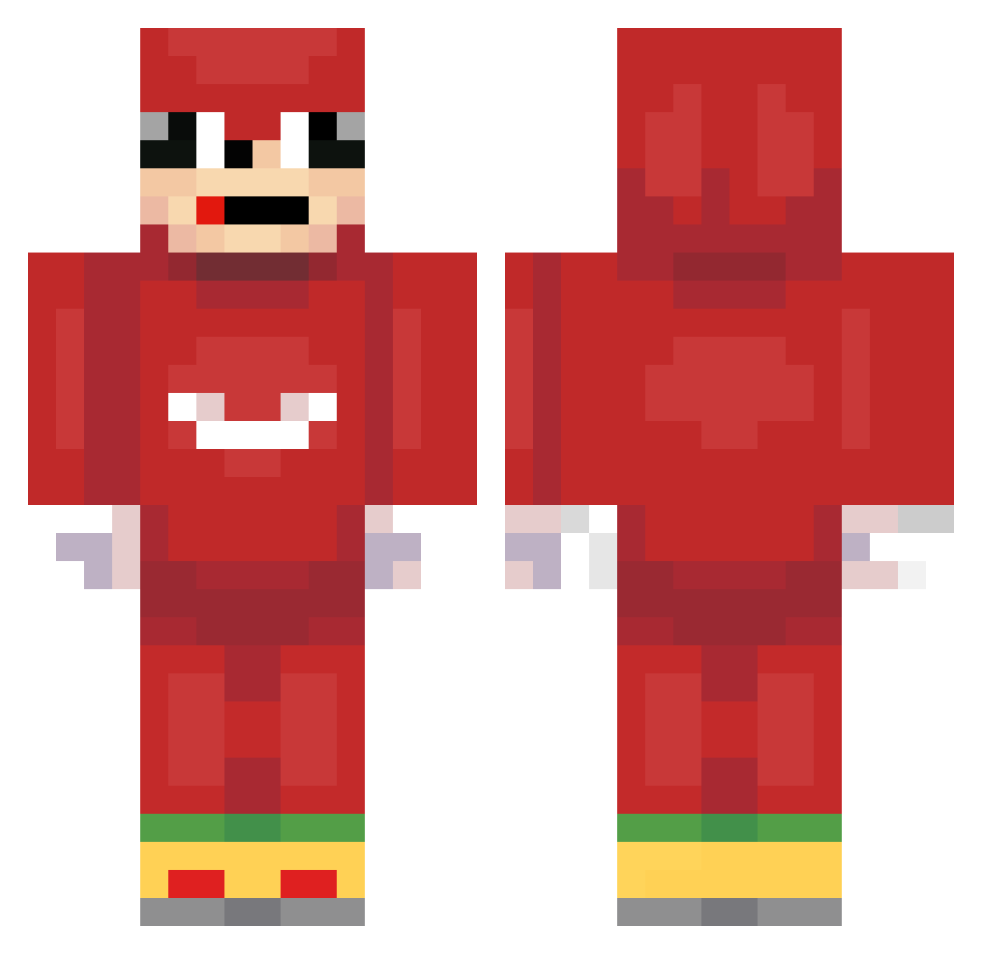 YouJustReadThis Minecraft skin, front and back view