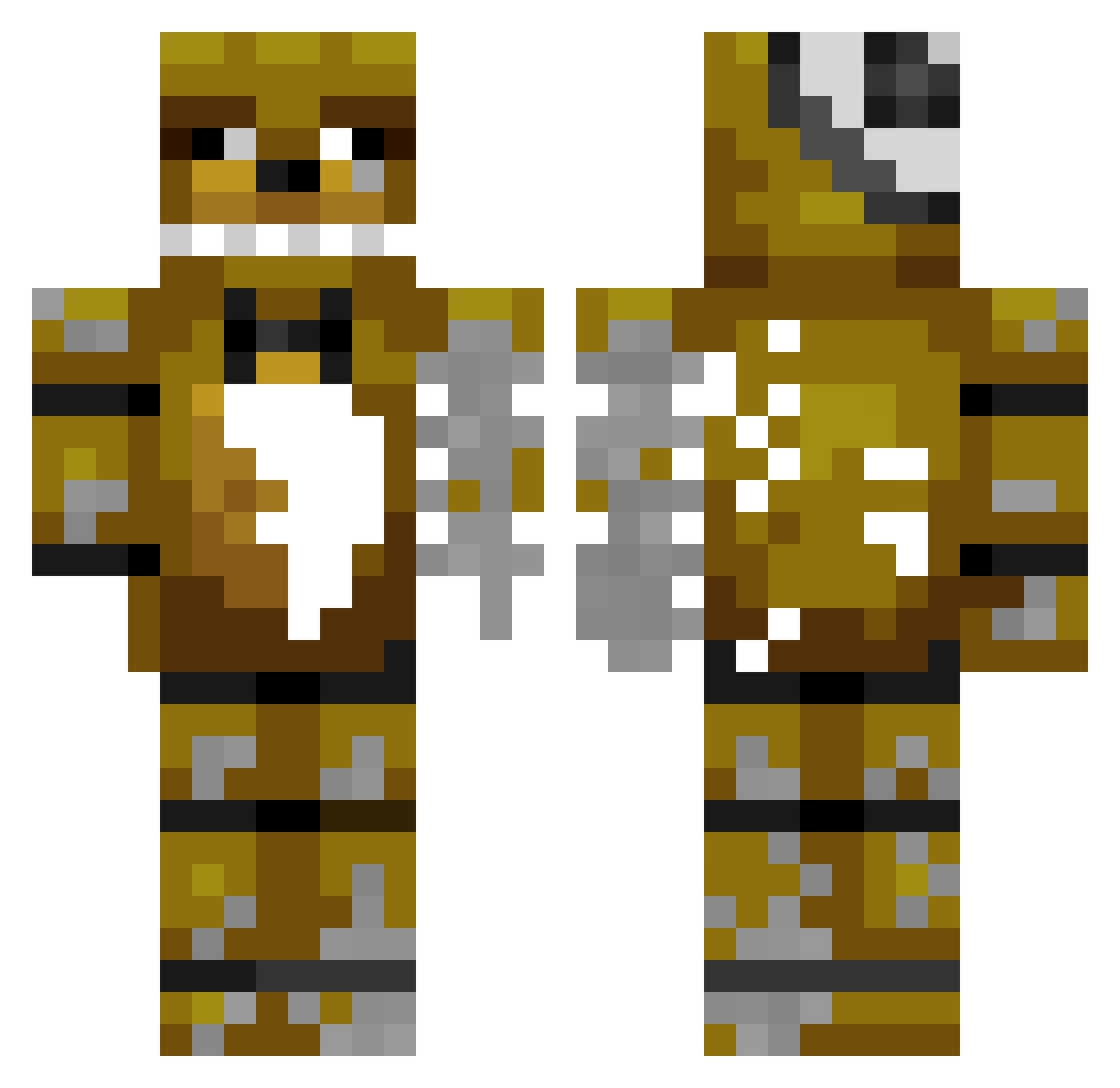 Brainman65 Minecraft skin, front and back view