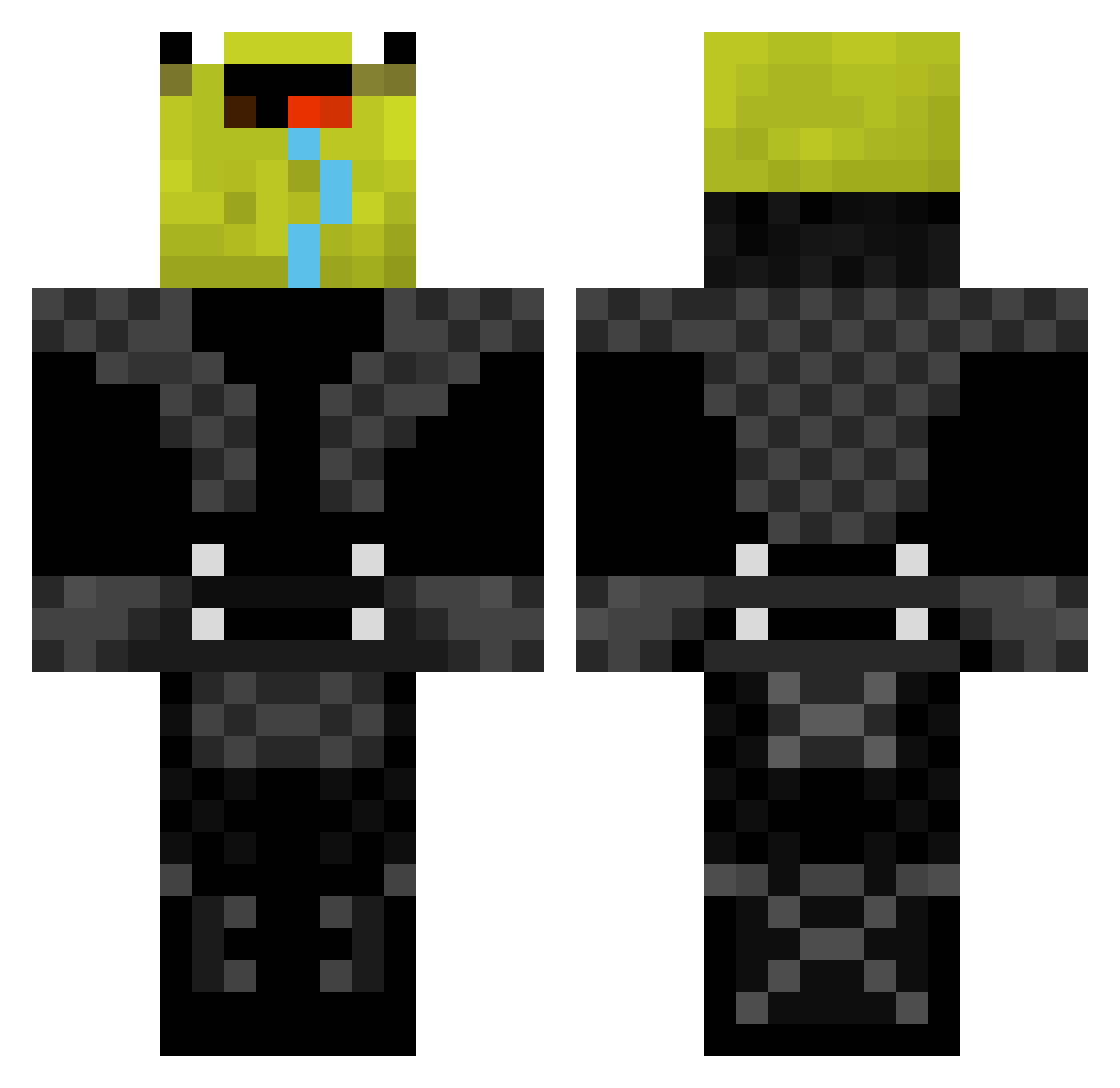 DarthKretze Minecraft skin, front and back view