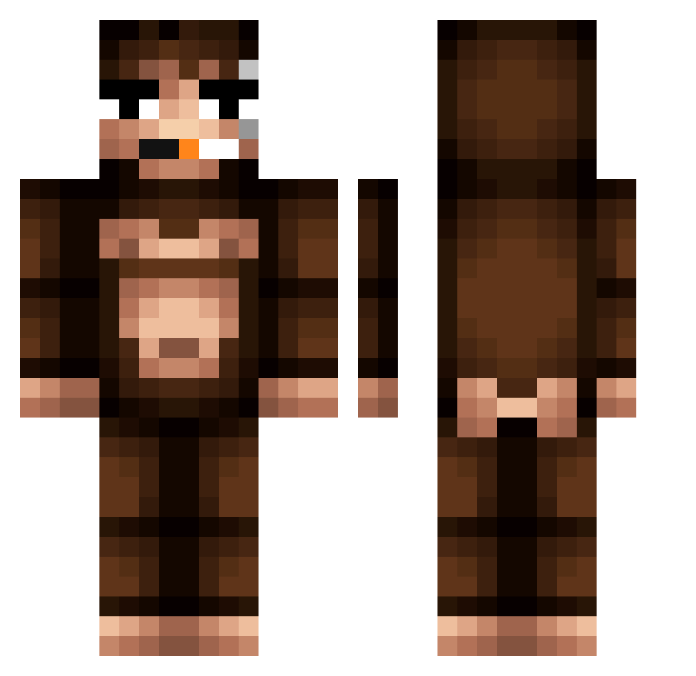 Evansyk34 Minecraft skin, front and back view