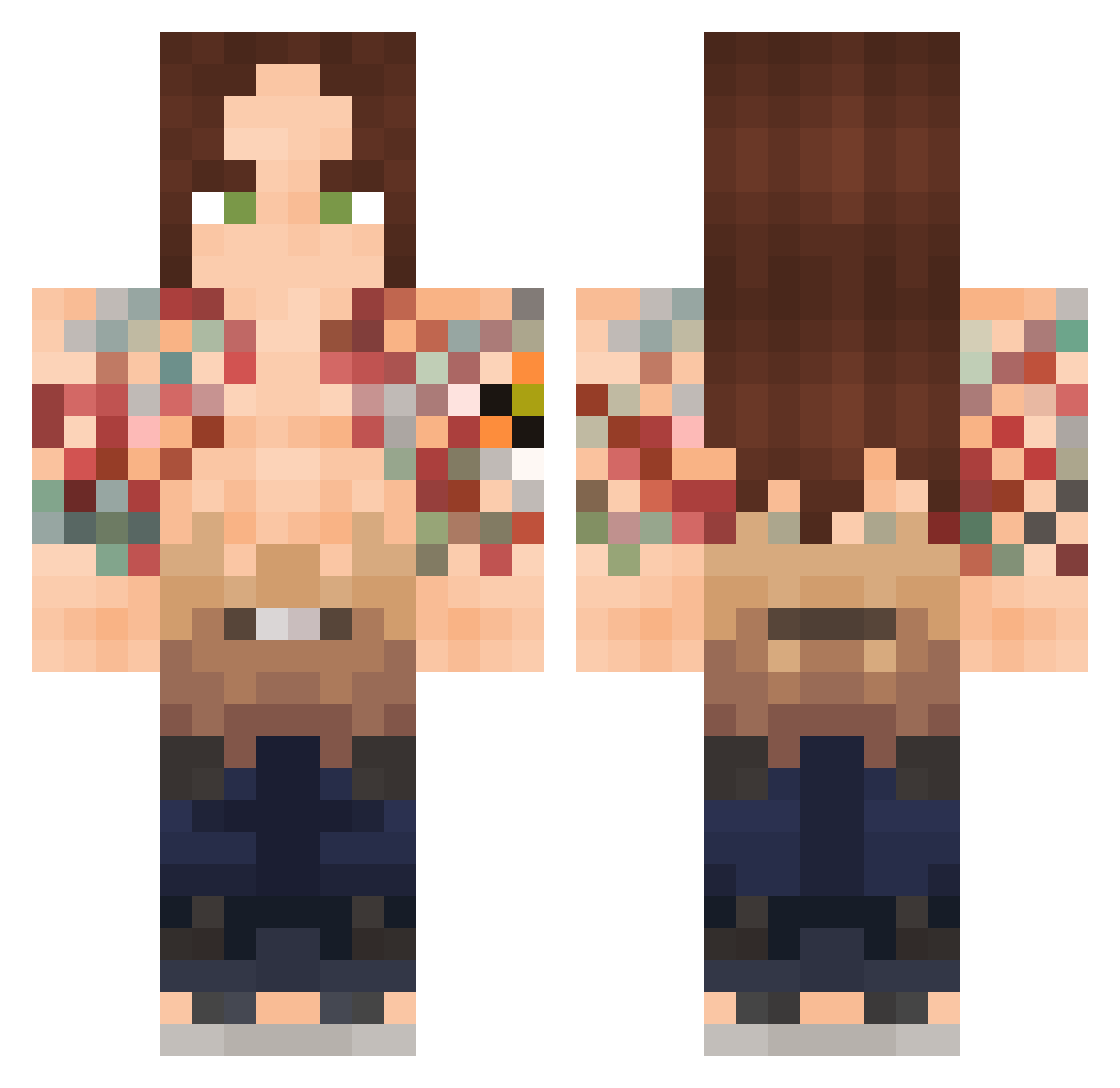 parpec Minecraft skin, front and back view