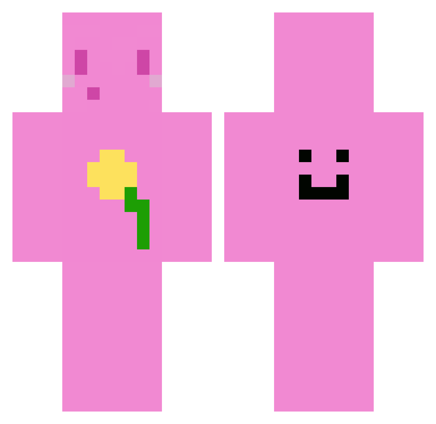 Mimachad Minecraft skin, front and back view