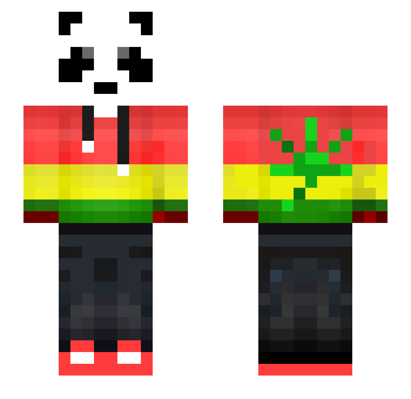 ZefRL Minecraft skin, front and back view