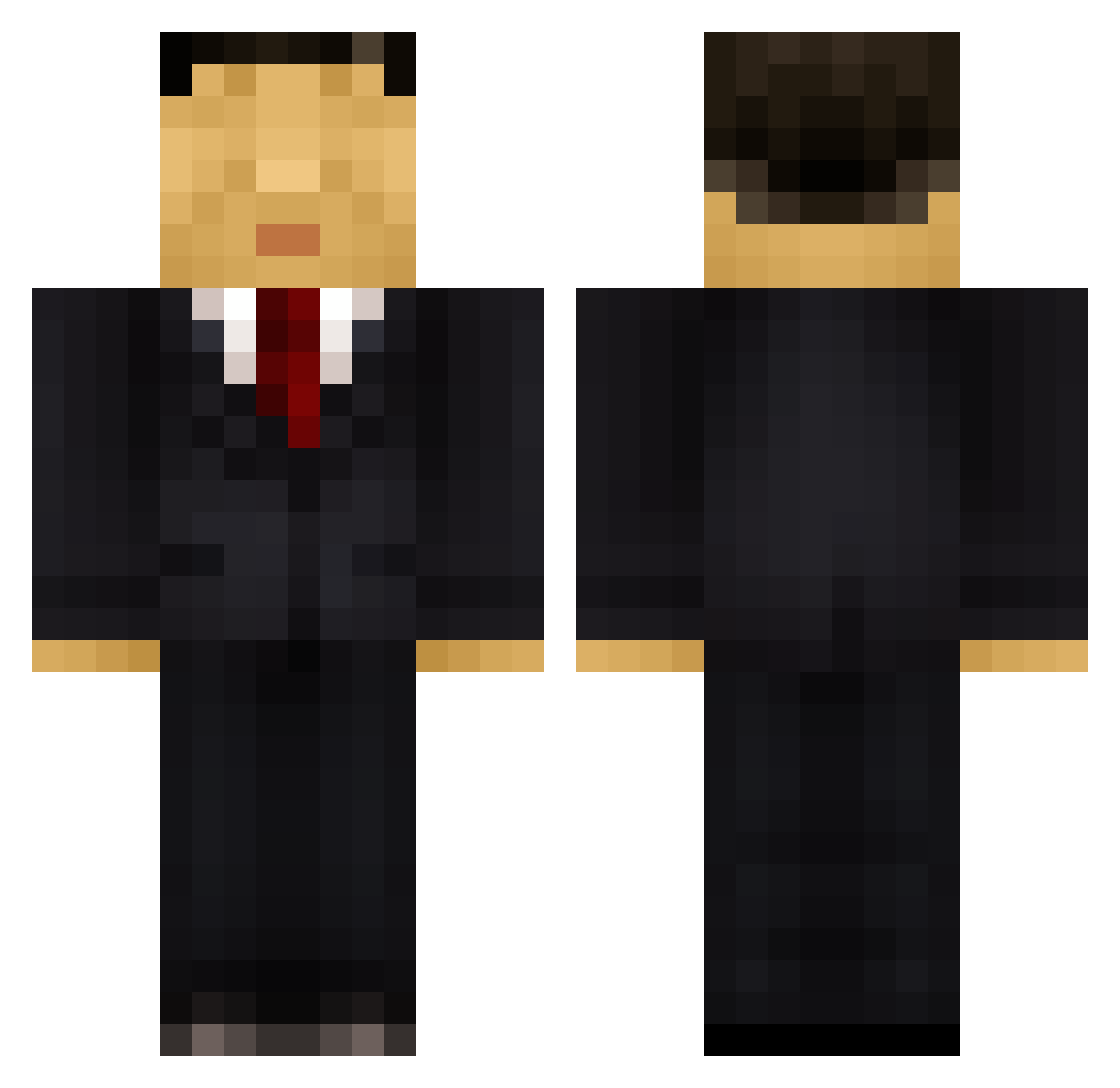 Terner501 Minecraft skin, front and back view