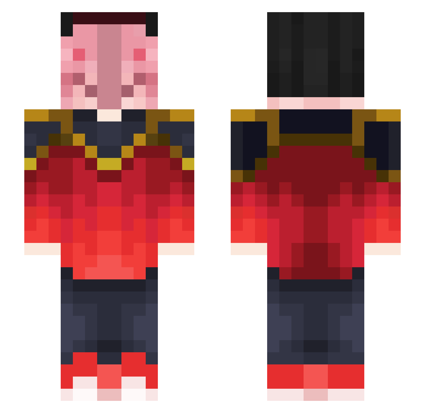 xTurek Minecraft skin, front and back view