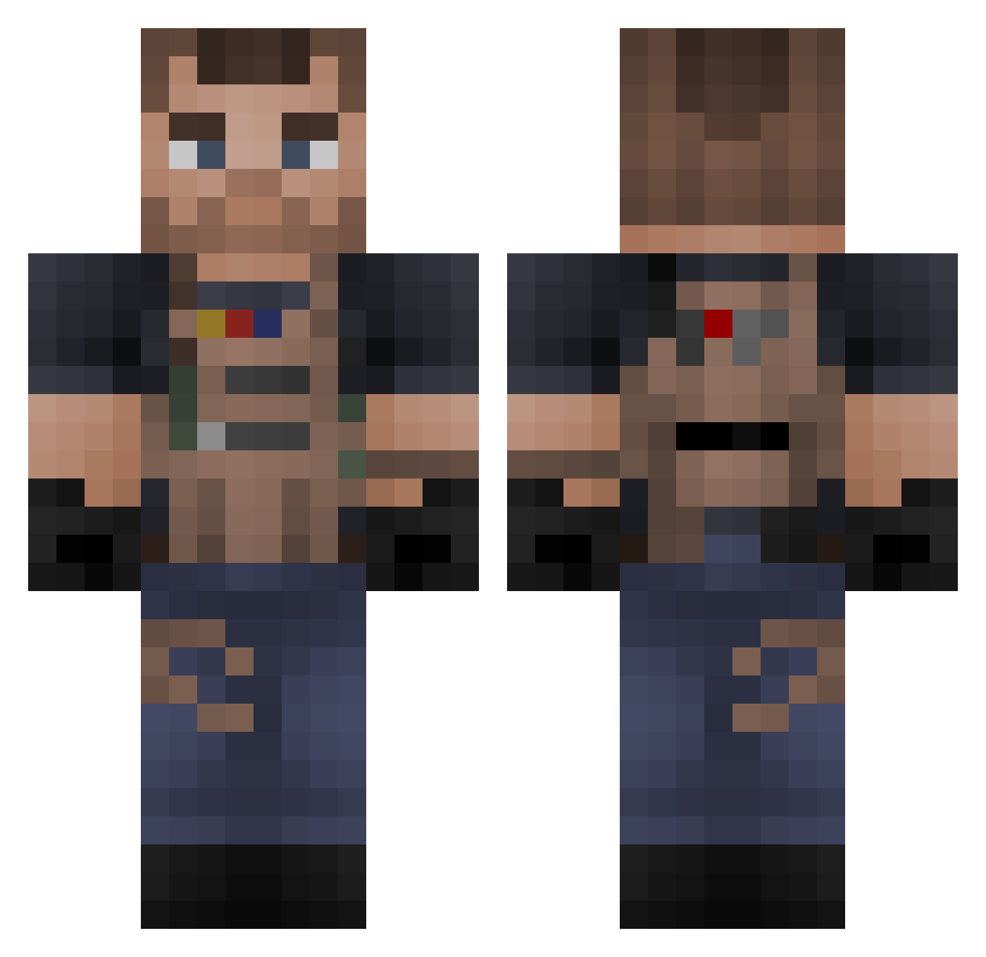 OlusPrime Minecraft skin, front and back view