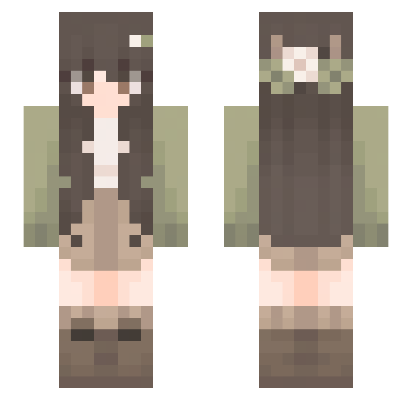 TwistedHayden Minecraft skin, front and back view