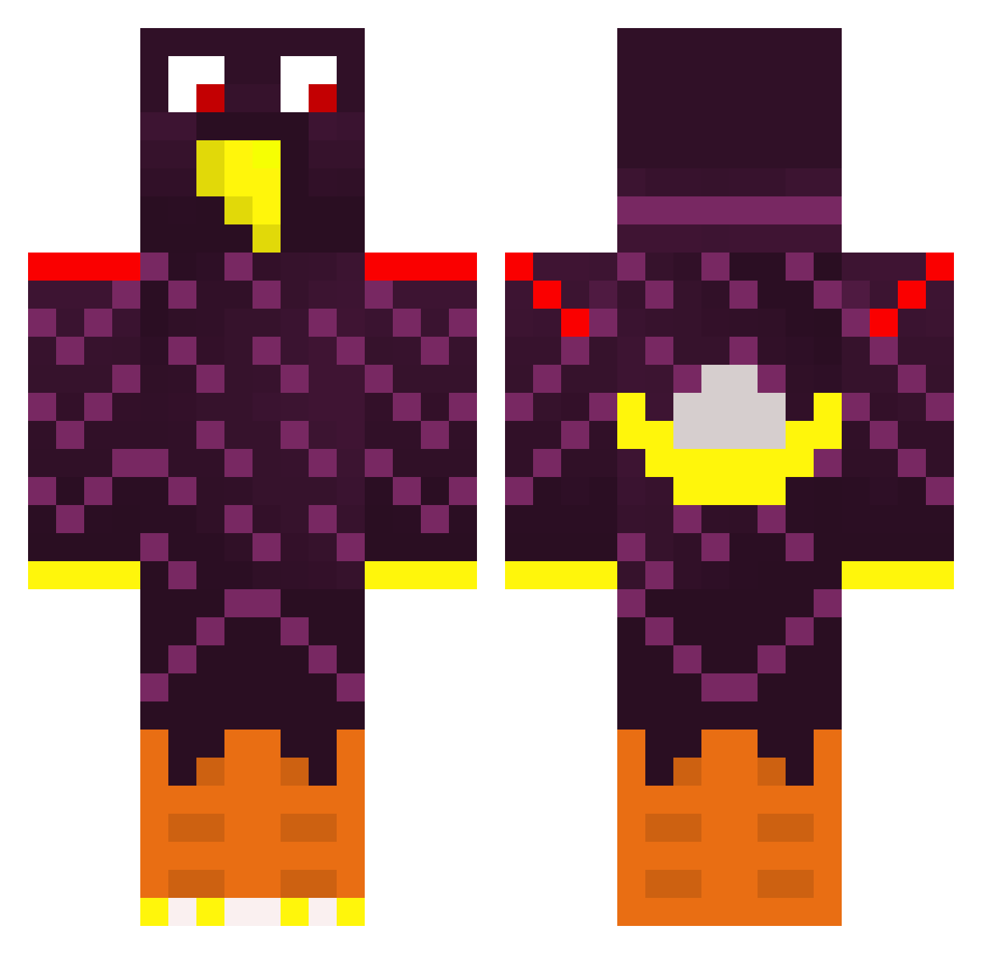 MaximalMaxAufAx Minecraft skin, front and back view